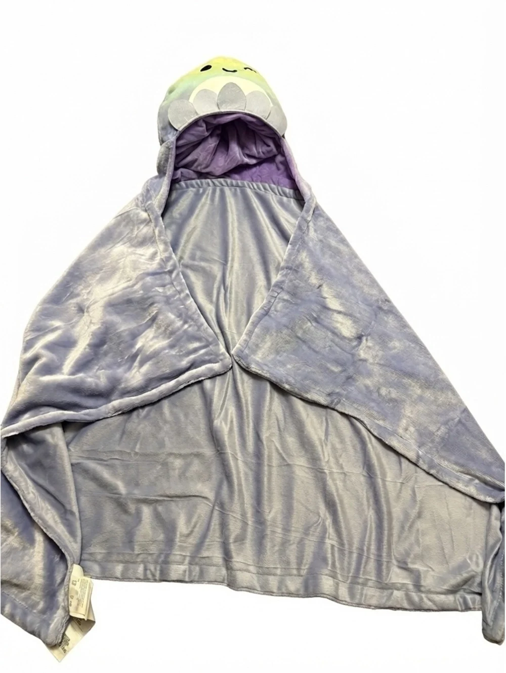 Squishmallows Shark Hooded Throw Blanket Wearable Plush Purple Kids 46x29